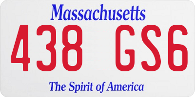 MA license plate 438GS6