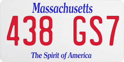 MA license plate 438GS7