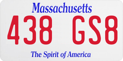 MA license plate 438GS8