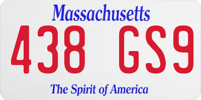 MA license plate 438GS9