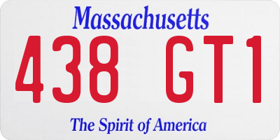 MA license plate 438GT1