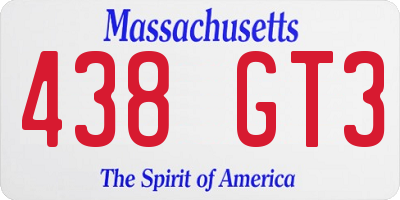 MA license plate 438GT3