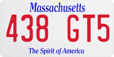 MA license plate 438GT5