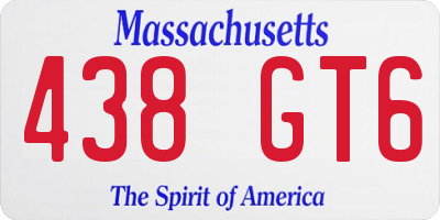 MA license plate 438GT6