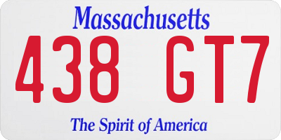 MA license plate 438GT7