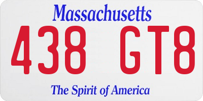 MA license plate 438GT8