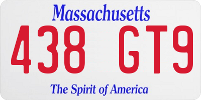 MA license plate 438GT9