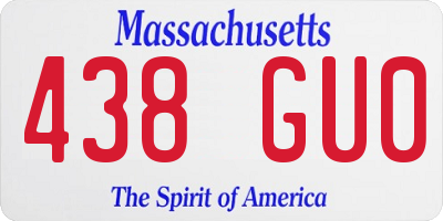 MA license plate 438GU0