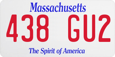 MA license plate 438GU2