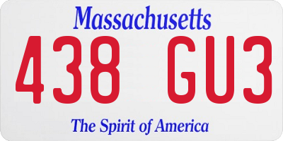 MA license plate 438GU3