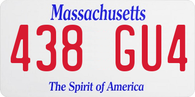 MA license plate 438GU4