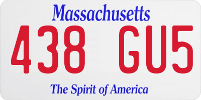 MA license plate 438GU5