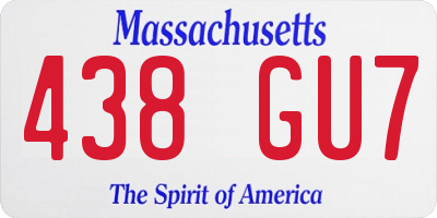 MA license plate 438GU7