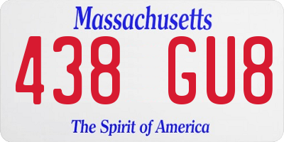 MA license plate 438GU8