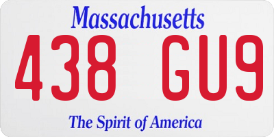 MA license plate 438GU9