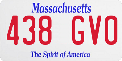 MA license plate 438GV0