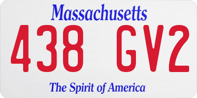 MA license plate 438GV2
