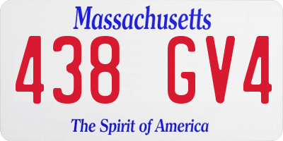 MA license plate 438GV4