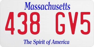 MA license plate 438GV5