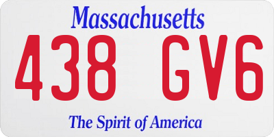 MA license plate 438GV6
