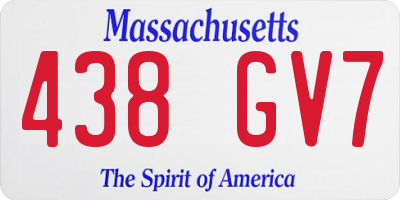 MA license plate 438GV7