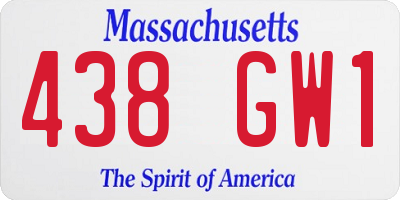MA license plate 438GW1