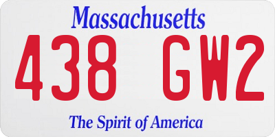 MA license plate 438GW2