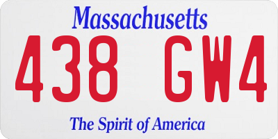 MA license plate 438GW4