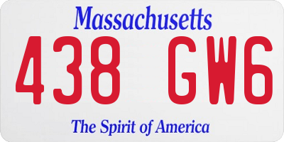 MA license plate 438GW6