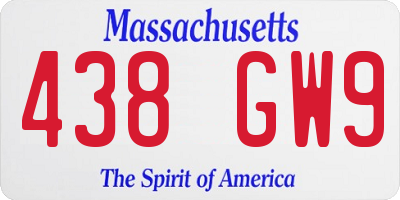 MA license plate 438GW9