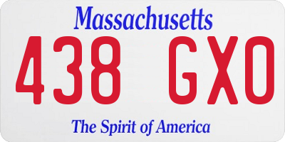 MA license plate 438GX0