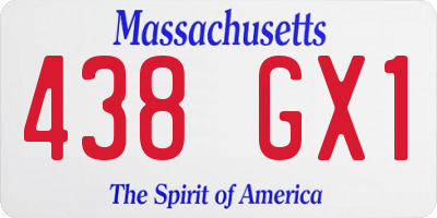 MA license plate 438GX1
