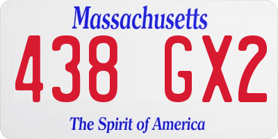 MA license plate 438GX2