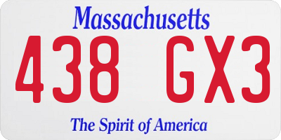 MA license plate 438GX3