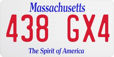MA license plate 438GX4