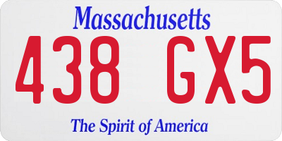 MA license plate 438GX5