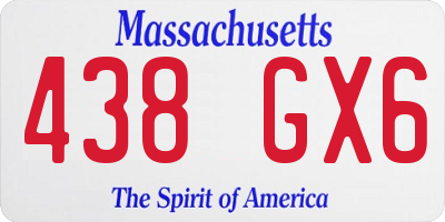 MA license plate 438GX6