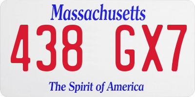 MA license plate 438GX7