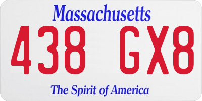 MA license plate 438GX8