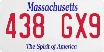 MA license plate 438GX9