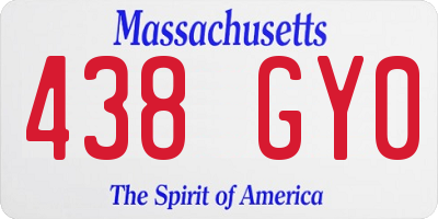 MA license plate 438GY0