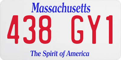 MA license plate 438GY1