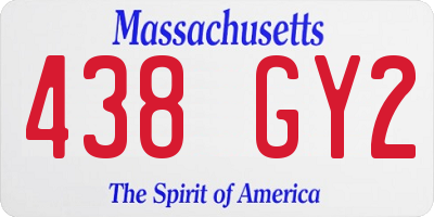 MA license plate 438GY2