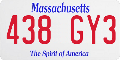 MA license plate 438GY3