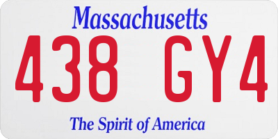MA license plate 438GY4