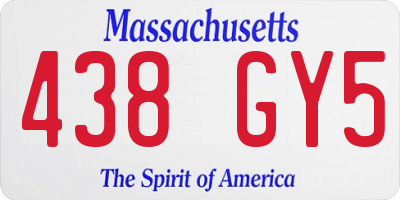 MA license plate 438GY5
