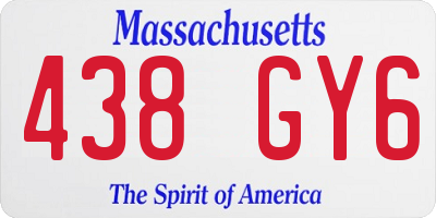 MA license plate 438GY6