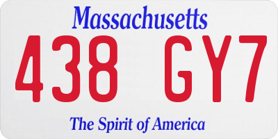 MA license plate 438GY7