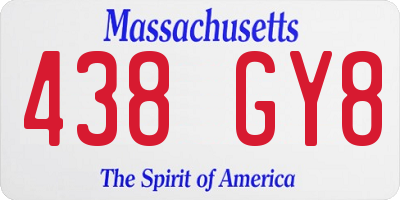 MA license plate 438GY8
