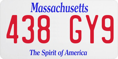 MA license plate 438GY9